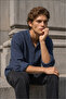 Men's Long Sleeve Muslin Shirt with Stand Collar, Comfortable Fit, Summer Navy Blue Ls-13008 - 3