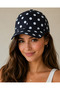 Women's Summer White Polka Dot Baseball Cap Unisex Comfortable Fit Spotted Black Hat