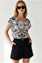 Women's Ethnic Black V-Neck Woven Viscose Blouse Blz-19003048 - 2