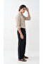 Men's Black Comfortable Fit Linen Muslin Trousers Lightweight Casual Thin Fabric with Back Pockets - 3