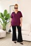 Plus Size Purple Blouse with Pearl Detail - 2