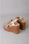 Seç 4023 Genuine Leather Padded Heel Sandals (Heel Height: 10 Cm, Platform: 3.5 cm) Gold - 5