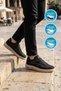 Black Beige Linen Lightweight Flexible Men's Casual Shoes 2308 m