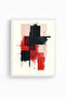White Wooden Framed Abstract Geometric Pattern Painting - Red-Black |   Huhu1200