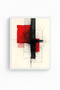 White Wooden Framed Abstract Geometric Pattern Painting - Red-Black |   Huhu1239
