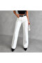 Plus Size High Waist White Wide Leg Jean Pants - 4