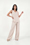 Comfortable Fit V-Neck Sleeveless Wide Leg Suit Set 5866947 - 3