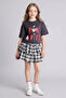 100% Cotton Oversized Crew Neck Printed Short Sleeve Anthracite T-Shirt for Girls G1792A826Sm - 2