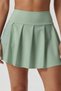 Women's High Waist Pocketed Green Tights Skirt Sports Shorts Skirt Sea Beach Shorts - 2