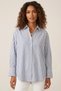 Women's Striped Loose-Fit Long-Sleeve Poplin Shirt