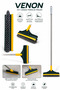V Shape Hard Brush and Squeegee 112 cm Long Handle 2-in-1 Floor Brush with Squeegee Water Suction Hard-Bristled Floor Cleaning Brush Bathroom Balcony Tile Long Handle Practical Cleaning Brush 23 cm Head Silicone - 4