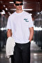 Farid Men's 100% Organic Cotton Printed Detailed Round Neck Regular Fit White T-Shirt - 3