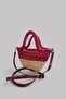 Siena Mini Women's Bag - Handmade Straw Textured Shoulder and Hand Bag with Leather Pouch - 6