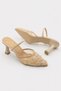 Women's Heeled Shoes with Pearl Embroidery on Tulle - 6
