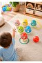 3-in-1 Bowling Game Set for Kids Colored Bear Pins Ring Toss Ball Throwing Indoor Play Toys - 5