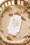 100% Cotton Floral Heart Printed Baby Strap Bodysuit - 3