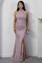 Halter Neck Slit Glitter Dress Drp0013 - 4