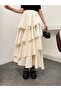 Women's Tensel Modal Fabric Layered Ruffled Maxi Skirt - 51932 - 6