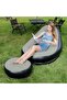 Luxury Flocked Inflatable Sofa with Footrest – Thick Cushioned Portable Recliner, Foldable PVC Lounge Chair - 3