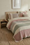 Double 4-Layer Muslin Bedspread 220X240 cm Color Blocked Striped Without Filling - 6