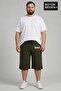 Big Size Men's 3Xl-6Xl Relaxed Fit Pocket Brooklyn 1970 Printed Combed Cotton Capri Shorts Spr26Bsr591-03