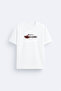 Whiplash Printed Crew Neck White T-Shirt T-Shirt