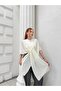 Women's Ecru Front Detailed Poncho Cardigan Frv0192 - 3