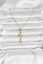 316L Steel Gold Color Sea Theme Y Model Zircon Stone Necklace - 3