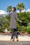Women's Full-Covered Plus Size Black Patterned Long Sleeve Quick-Drying Sea Pool Hijab Swimsuit Set - 2