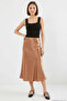 Women's Satin M. Brown Skirt - 7