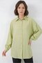 Women's Balloon Sleeve Oversize Viscose Green Shirt - 5