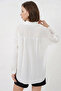 Women's Oversize Striped Viscose White Shirt - 6