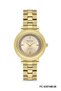 Patterned Framed Gold Dial Gold Color Metal Cord Women Wrist Watch - 3