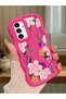 Samsung Galaxy A04S Compatible Case Camera Protector Red Silicone Couple Phone Case Floral Pattern