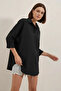 Women's Oversize Basic Cotton Black Shirt - 6