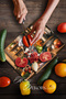 Cute Chef Cat Patterned Tempered Glass Cutting Board and Presentation Tray 25X35 cm - 5