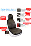 Car Front Seat Double Cushion Anti-Sweat Easy Installation Universal Protective Cover-Cushion Set Black-Yellow-Jacquard Fabric - 3