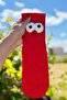Unisex Red Fun Socks with Googly Eyes - 2
