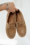 Gox Women's Lace-Up Genuine Suede Leather Loafer Shoes Camel - 4