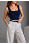 Women's Slim Fit Cotton Sleeveless Thick Strap Square Neck Bodysuit