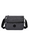 Multi-Pocket Daily Medium Size Waterproof Crinkle Fabric Women's Shoulder Bag Black/White