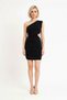 Women's One Shoulder Asymmetrical Collar Bodycon Mini Dress Accessory Detailed Sleeveless Lined Night Daily Casual - 4