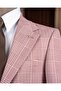 Slim Fit Men's Mono Collar Houndstooth Patterned Jacket Burgundy T20133-10 - 3