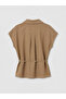 Beige Women's Shirt with Belt - 6