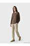 Brown Crew Neck Patterned Blouse - 2