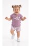 Cotton Organic Fabric Muslin Shorts Detailed 2-Piece Baby Girl Set - 3