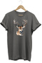 Unisex T-Shirt with Horned Deer Print – Wildlife and Nature Themed Graphic Design