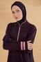 Black Full Covered Hijab Swimsuit 4-Piece Lycra Swimsuit Set M2330 - 5