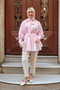 Women's Collared and Waist-Tied Blouse Pink - 5