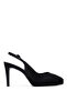 Women's Textile Black Heeled Shoes